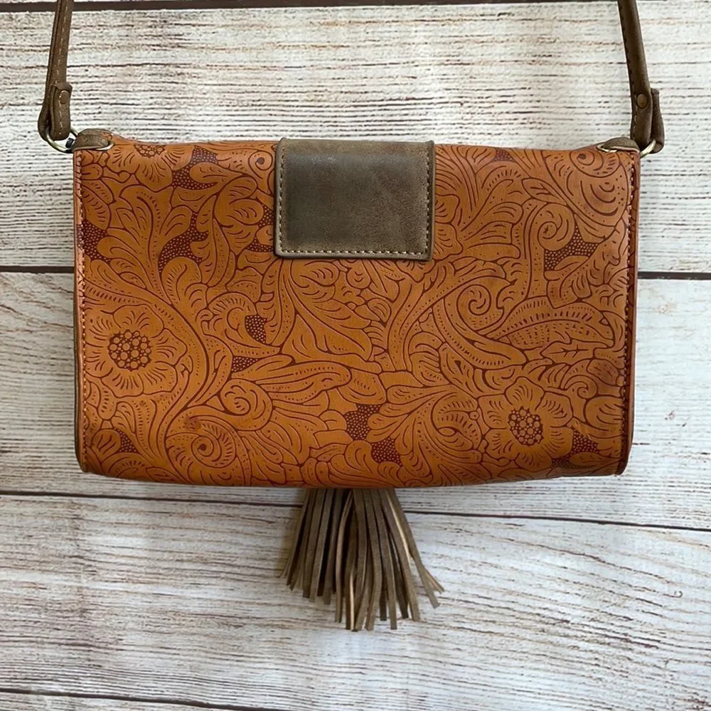 VEGAN LEATHER CROSSBODY‎ BAG WITH FRINGE